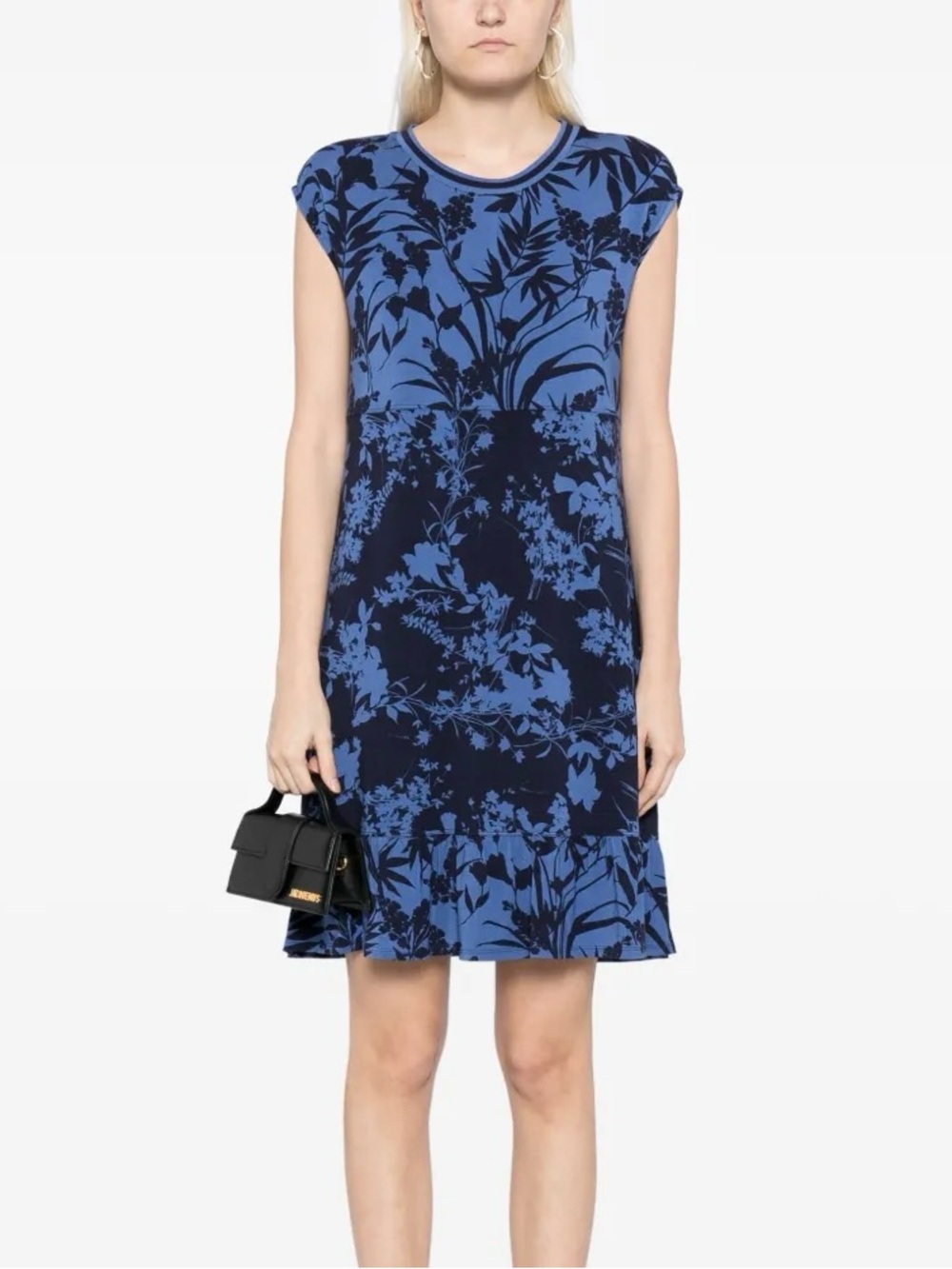 NWT Johnny Was Blue Floral Cap-Sleeve Shift Dress